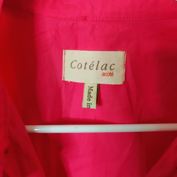 Cotelac Acoste Women's Sleeveless Button Down Shirt - Vibrant Pink - Picture 2 of 4